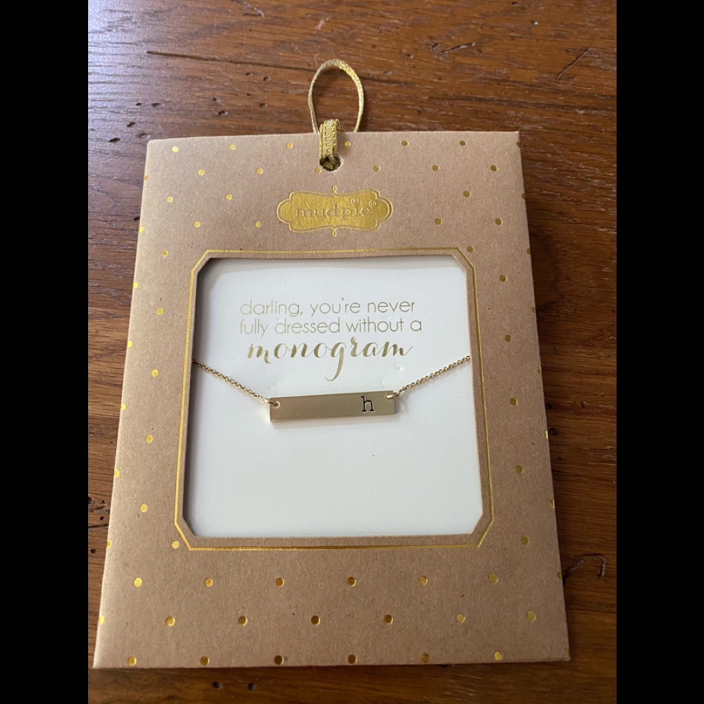 Mudpie H Monogram Necklace Nwot 12$